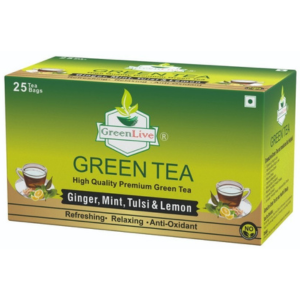 GreenLive GREEN TEA – 25 Herbal Tea Sachets | Natural Herbal